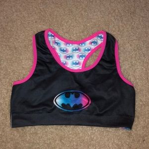 Reversible Batman sports bra girls small